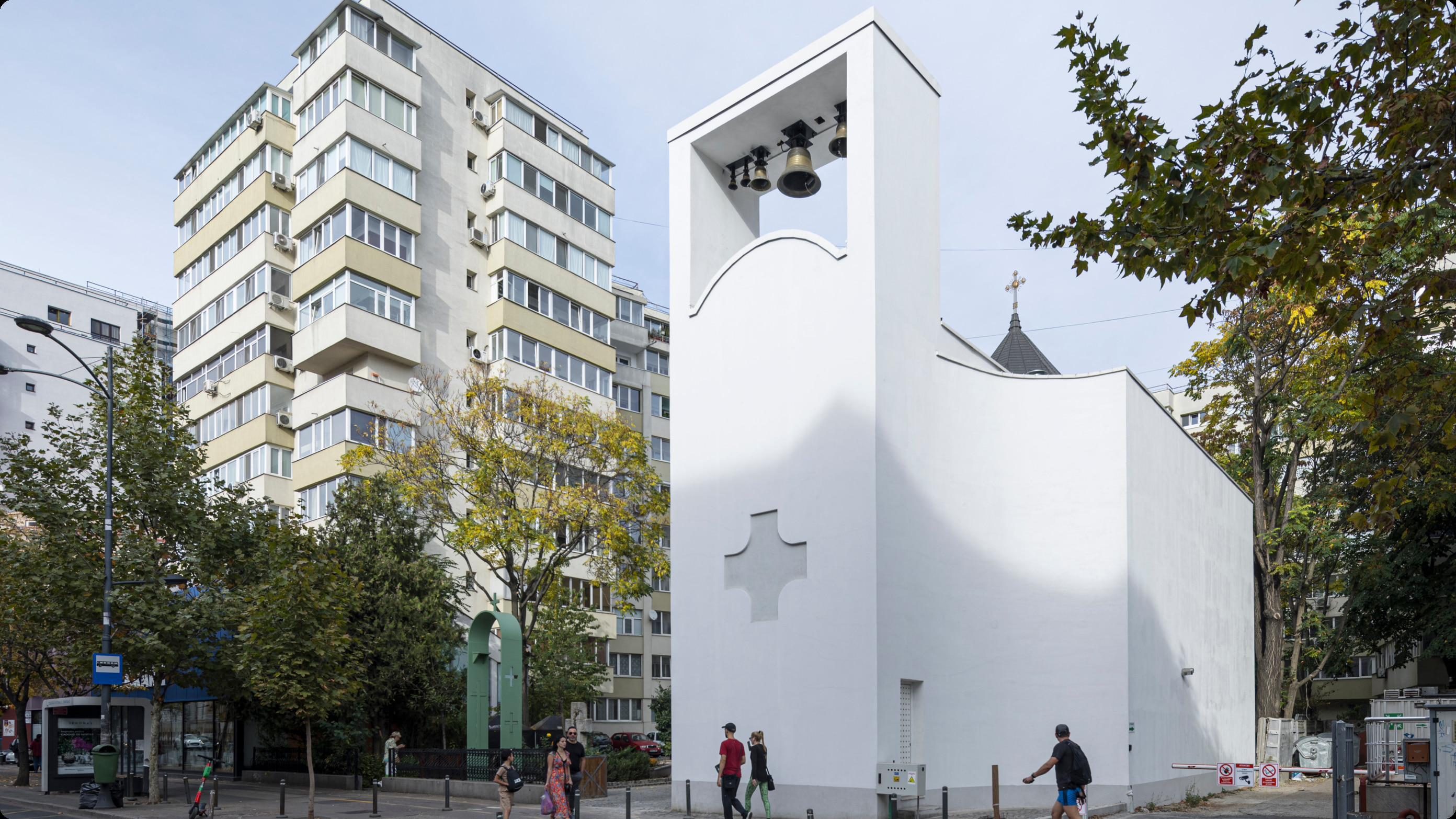Capela Dorobanți exterior vedere strada